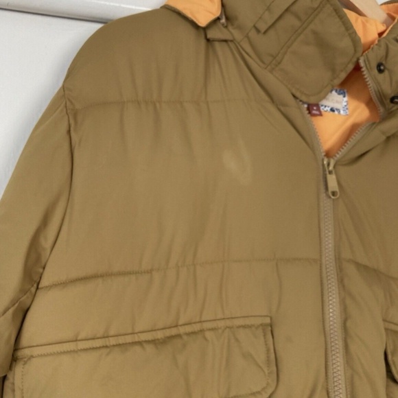 Anthropologie Pilcro Utility Puffer Jacket M Mustard Yellow Hooded Crop - Picture 6 of 6